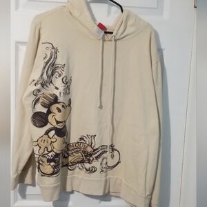 Disney Cream Mickey Mouse Graphic Hoodie